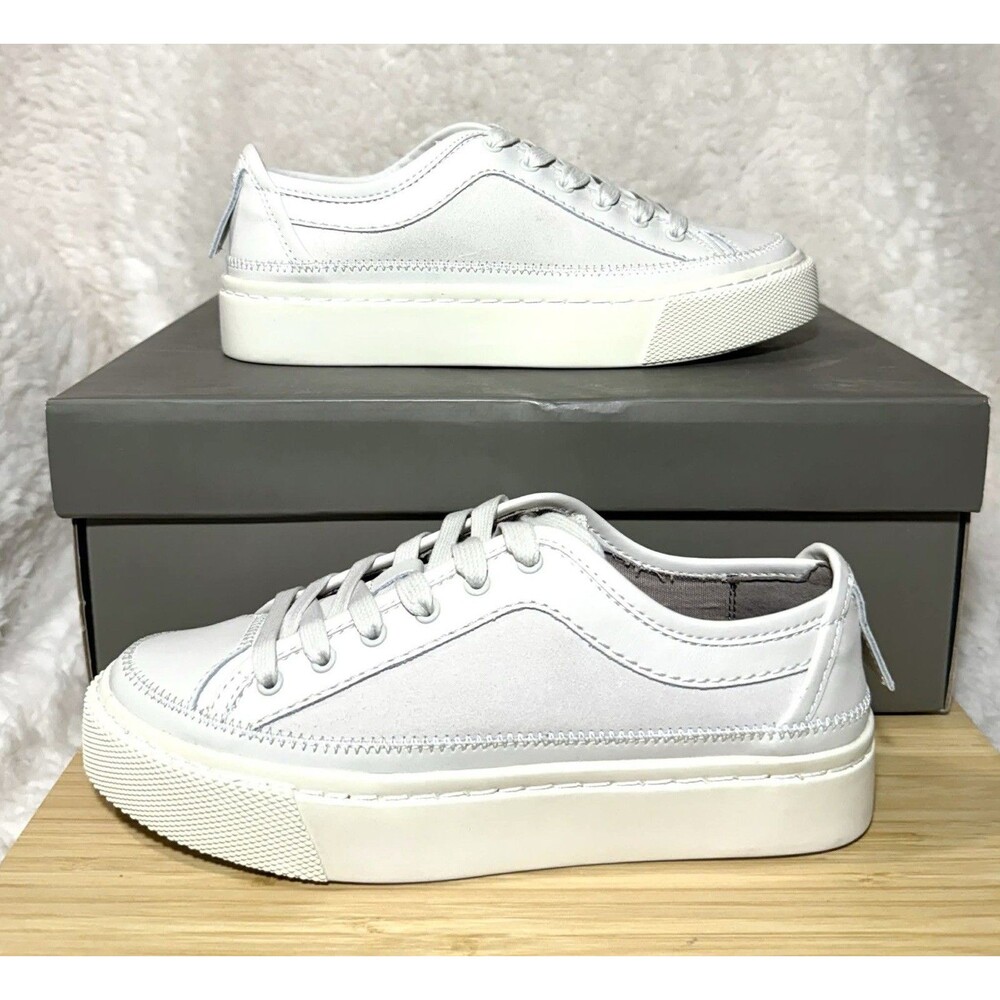 AllSaints Milla Women’s Leather Sneakers Off-White Size 6 NEW - Picture 3 of 5